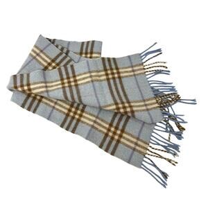 Burberry Classic Check Wool & Cashmere Blue Beige Scarf